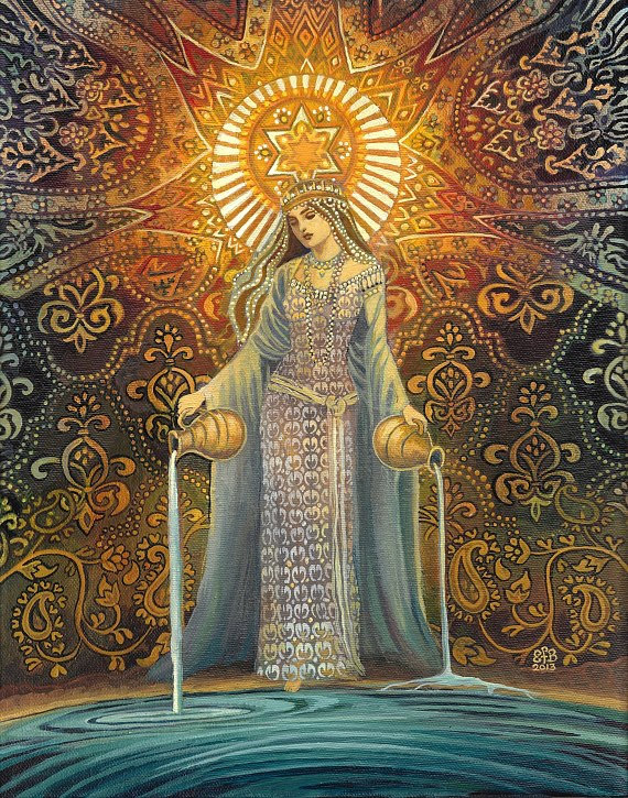 570x725 The Star Tarot Art Goddess Of Hope Original Acrylic Painting - Goddess Painting