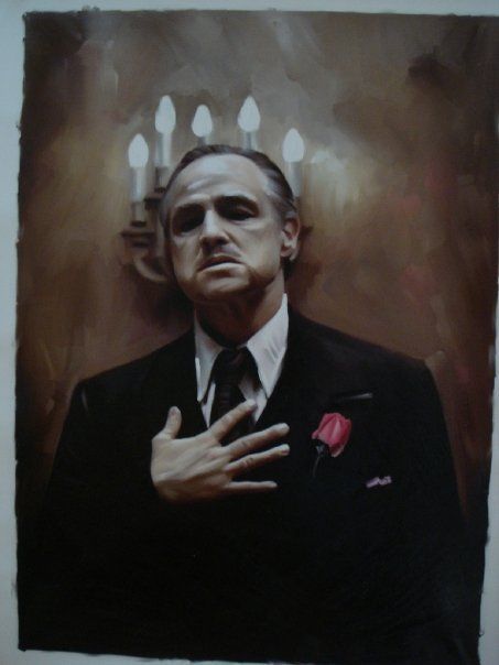 453x604 Godfather Painting By Tattoo Artist Chris Nieves Art - Godfather Painting