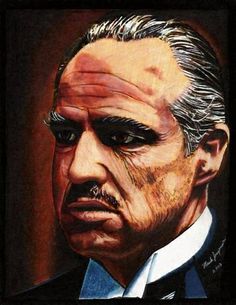 236x305 The Godfather Painting Paintings Of Film Marlon Brando - Godfather Painting
