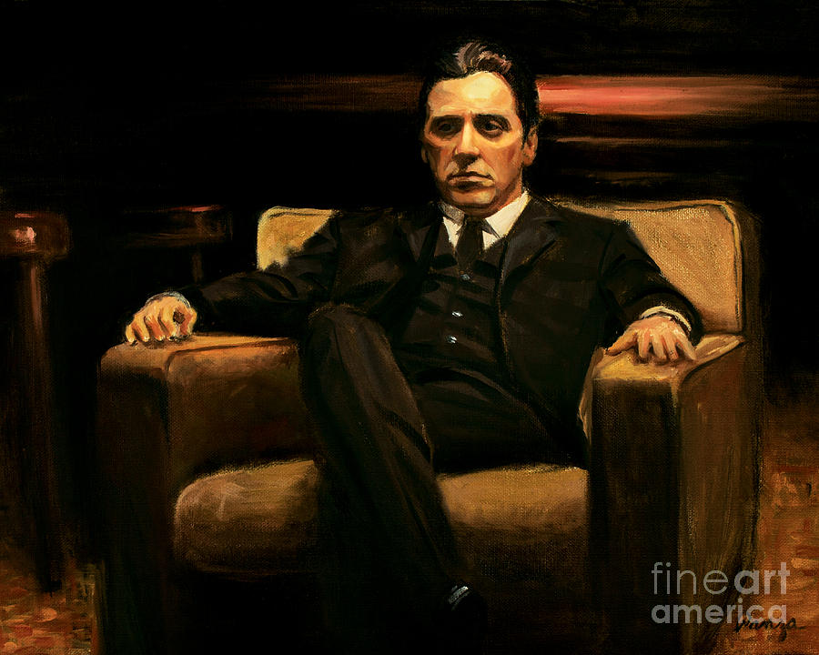 900x720 The Godfather Painting By Christopher Panza - Godfather Painting
