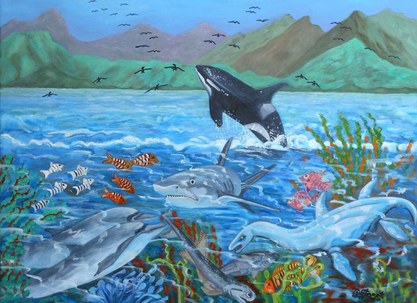 417x303 God's Creation. Day One To Six. Paintings By Caroline Street - Gods Creation Painting