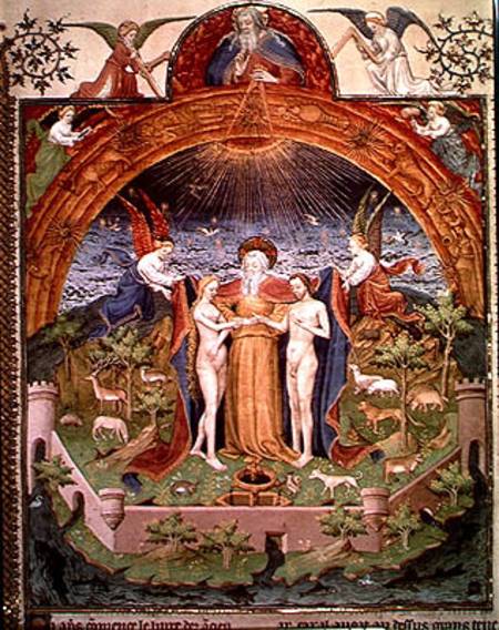 450x568 Ms Fr 247 F.3 The Creation, God Introduc - Gods Creation Painting