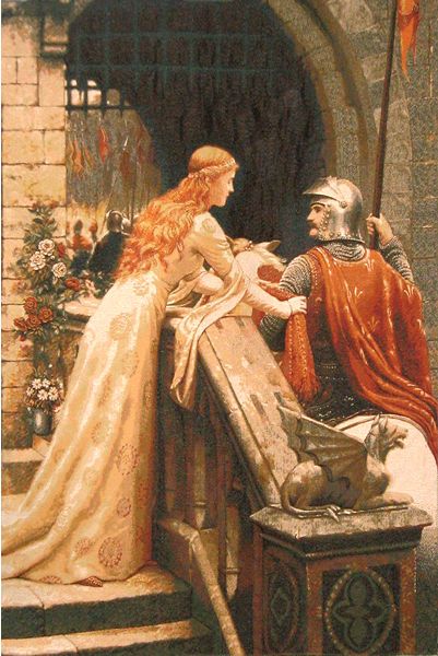 401x600 Medieval Knight Tapestry Godspeed Leighton's Painting - Godspeed Painting