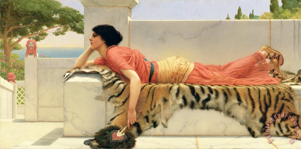 960x476 John William Godward Expectation Painting - Godward Painting