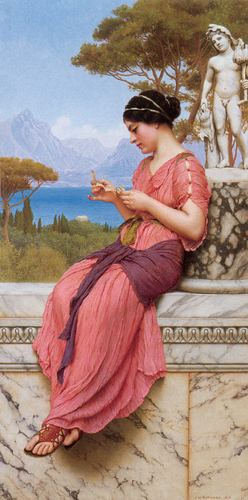 348x700 Le Billet Doux [The Love Letter], 1913 - Godward Painting