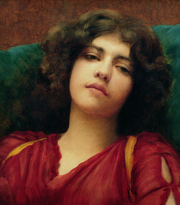 600x686 Reverie Art Print By John William Godward - Godward Painting