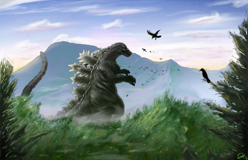 1000x647 Godzilla Painting By Gfan2332 - Godzilla Painting