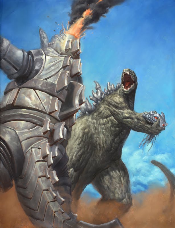 615x802 Matt's Art Blog Godzilla Revisit - Godzilla Painting