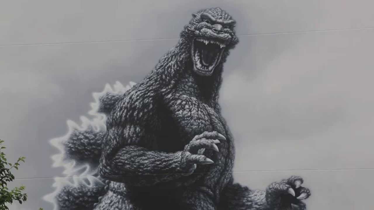 1280x720 On Your Side Godzilla Wall Painting Original Short Movie. - Godzilla Painting