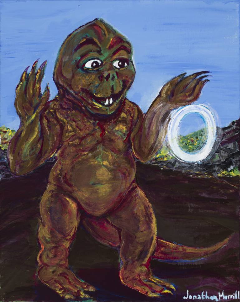770x967 Saatchi Art Minya - Godzilla Painting