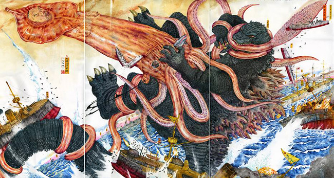 650x348 Yellowmenace Godzilla Art Collection - Godzilla Painting