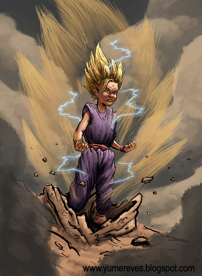 709x969 Dragon Ball Z Gohan Ssj2 By Yumereves - Gohan Painting