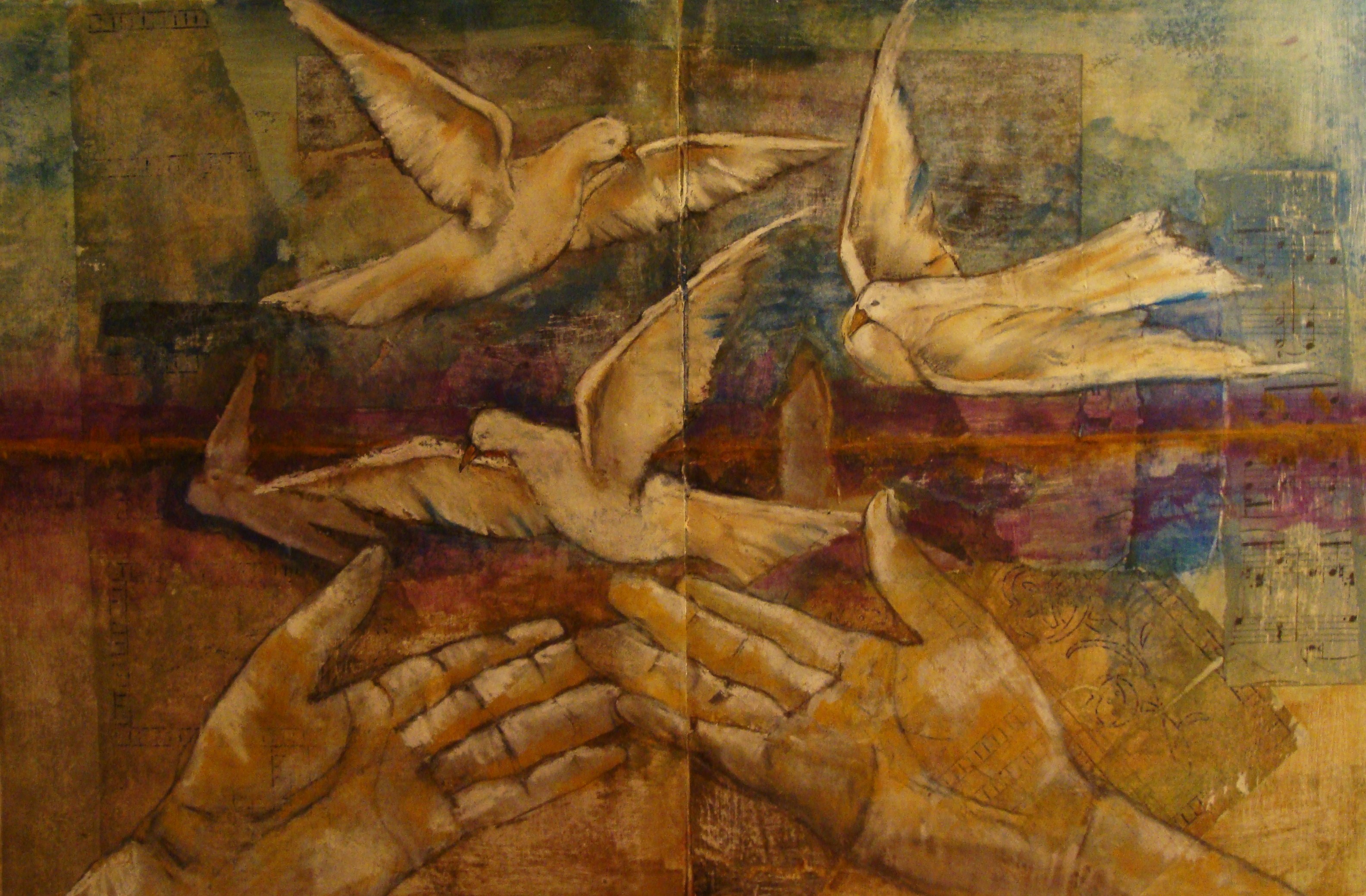 3168x2079 2012 Journal Page 2 4 Rooms And The Moon - Going Home Painting