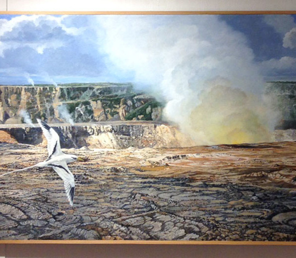 600x523 We'Re Going Home, Original Painting By John D. Dawson Volcano - Going Home Painting