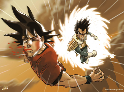500x372 Image - Goku And Vegeta Painting