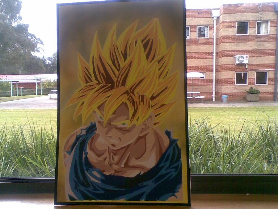 900x675 Goku Dragon Ball Z Painting By Patrick Chaffey - Goku Painting