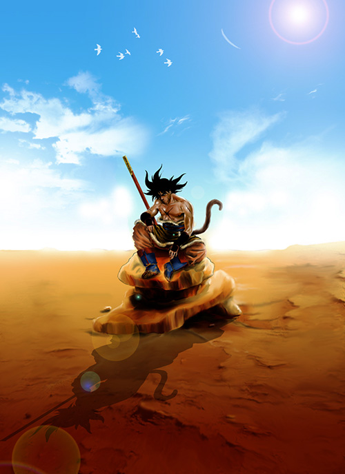 500x688 Dragon Ball Art - Goku Painting