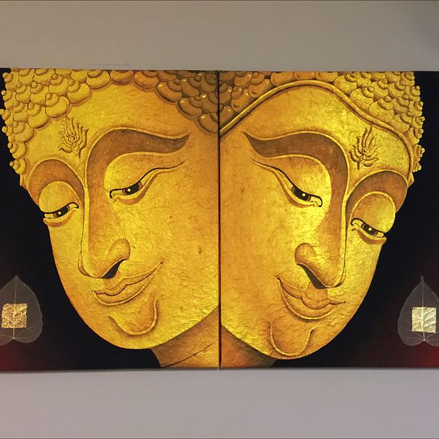 640x640 Gold Buddha Art Oil Paint, Furniture, Home Decor On Carousell - Gold Buddha Painting