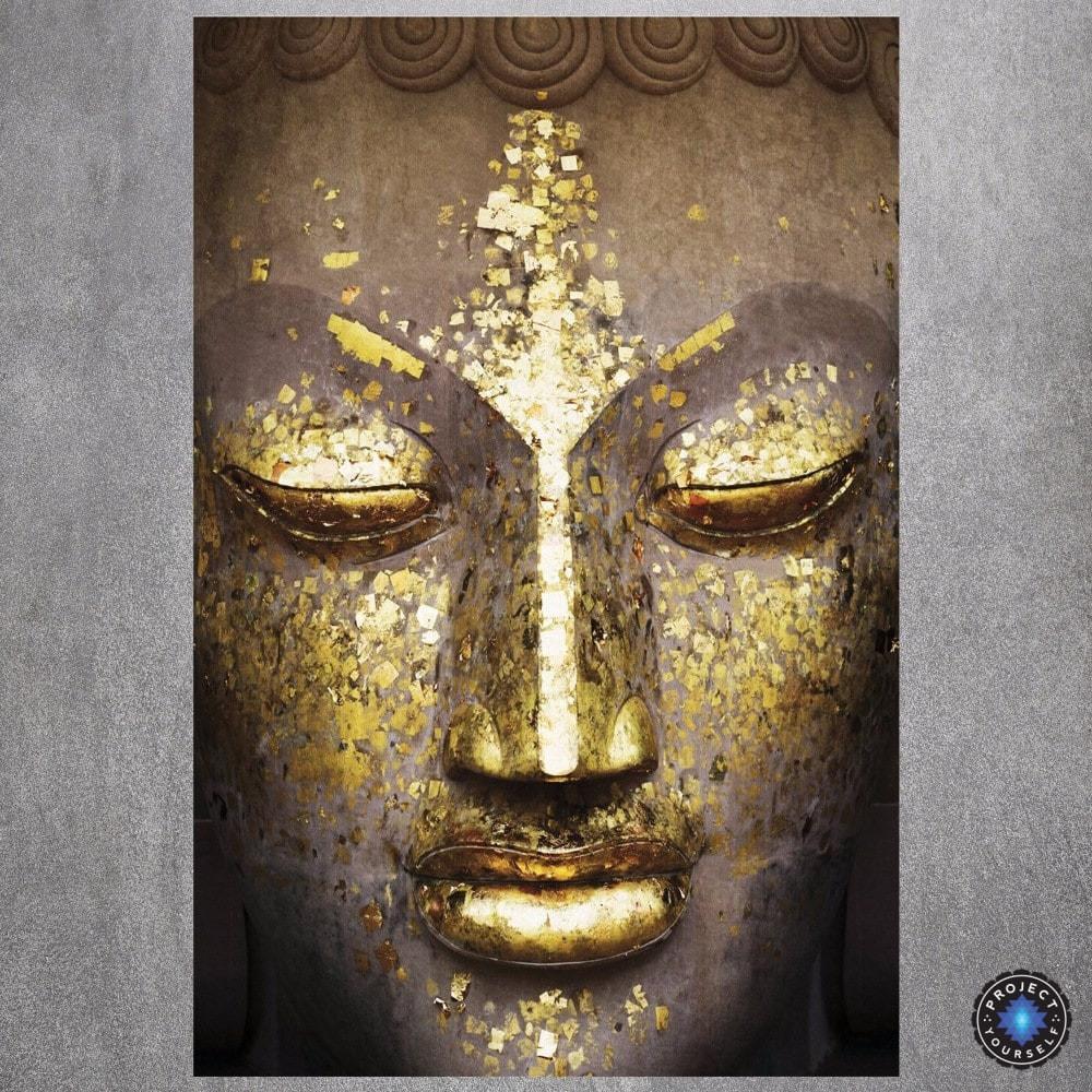 1000x1000 Golden Accents Buddha Head Painting - Gold Buddha Painting
