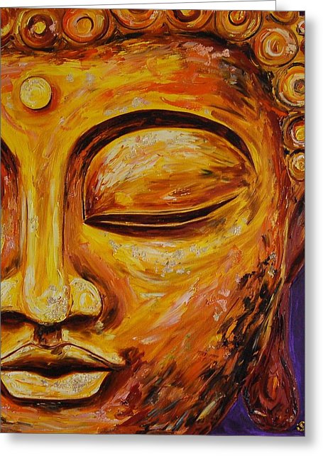 455x646 Golden Buddha Painting By Sheri Wiseman - Gold Buddha Painting