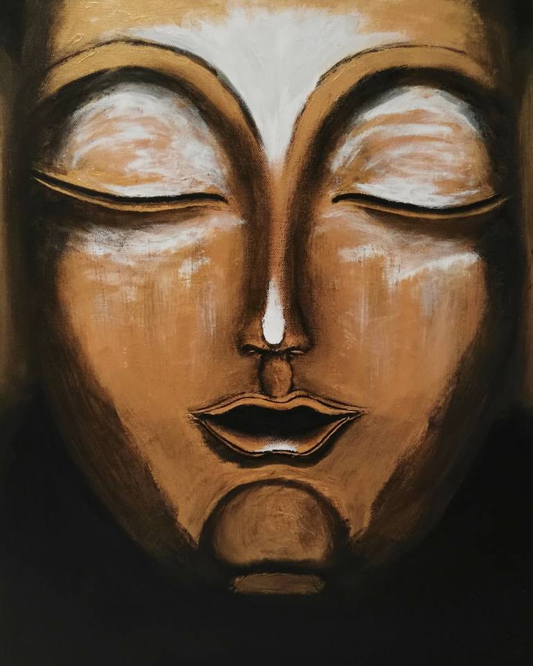 770x962 Saatchi Art Gold Buddha Painting By Arthur Daniyarov - Gold Buddha Painting