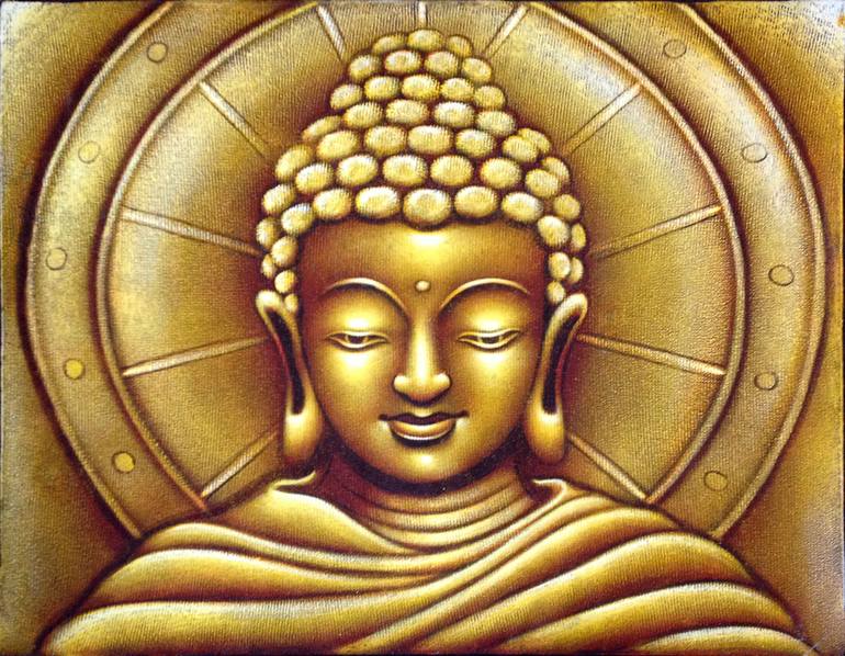 770x598 Saatchi Art Gold Buddha Painting By Natalia Davis - Gold Buddha Painting