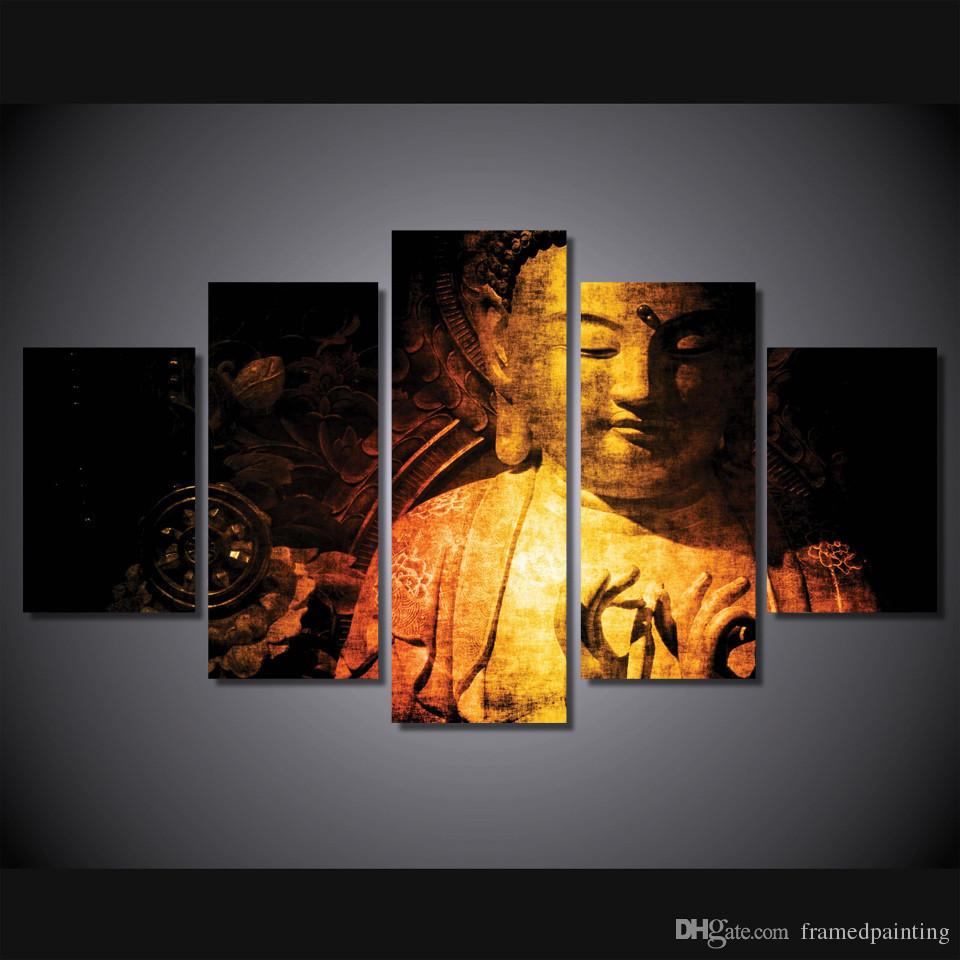 960x960 Best Framed Hd Printed Gold Buddha Picture Wall Art Canvas Room - Gold Buddha Painting