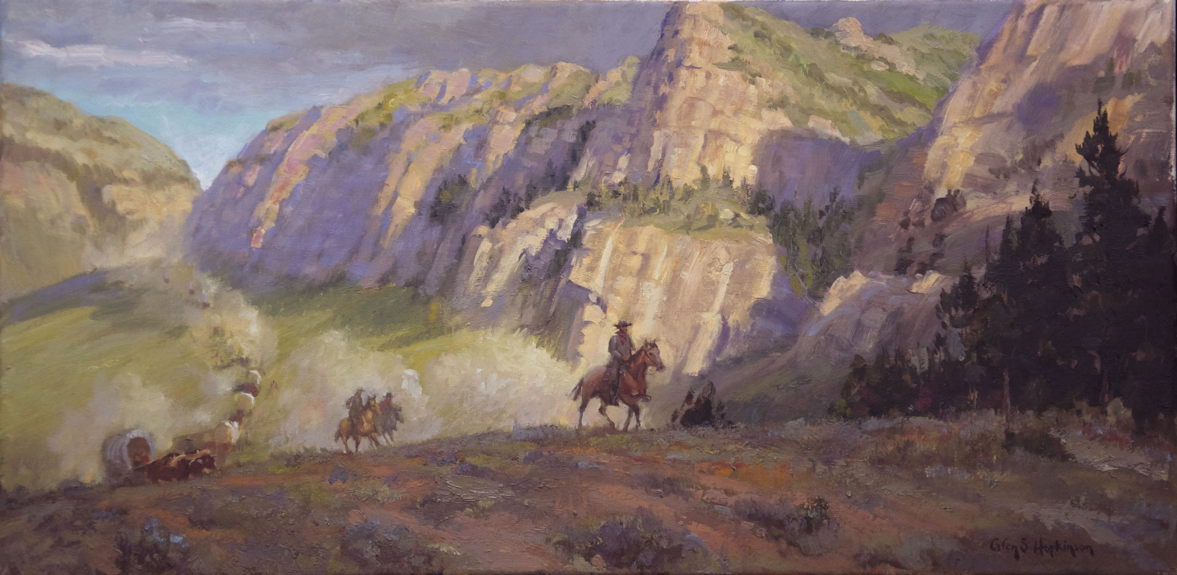 3867x1890 Gold Canyon Trail Mountain Oyster Club - Gold Canyon Painting