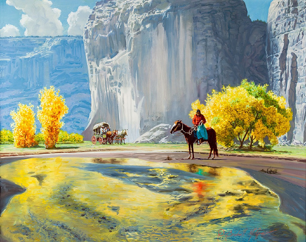 1024x811 Jackson Hole Art Auction Autumn Gold Canyon De Chelley - Gold Canyon Painting