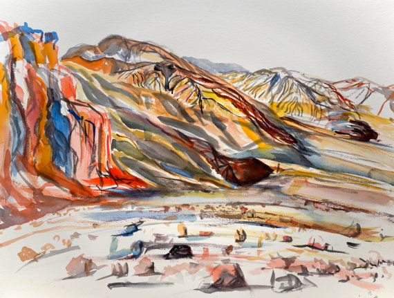 570x431 Death Valley - Gold Canyon Painting