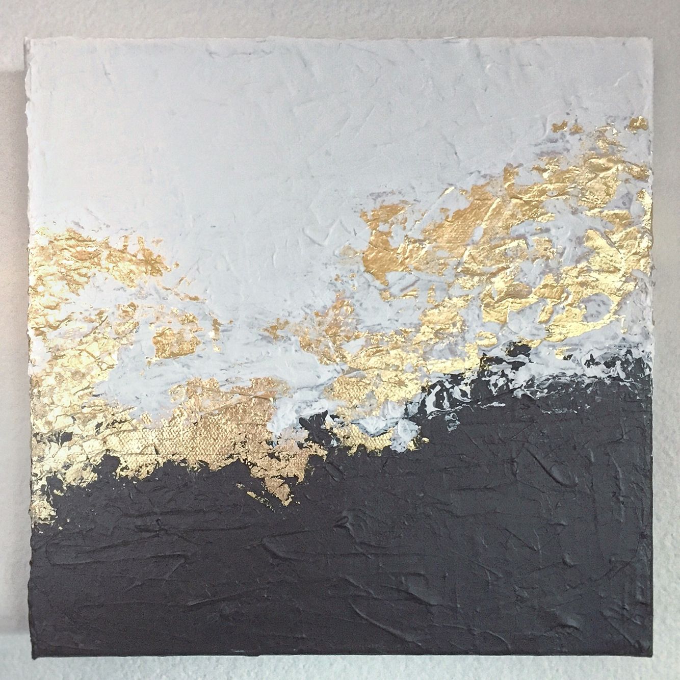 1334x1334 White And Black Gold Foil Leaf Foiling Paintings - Gold Foil Painting