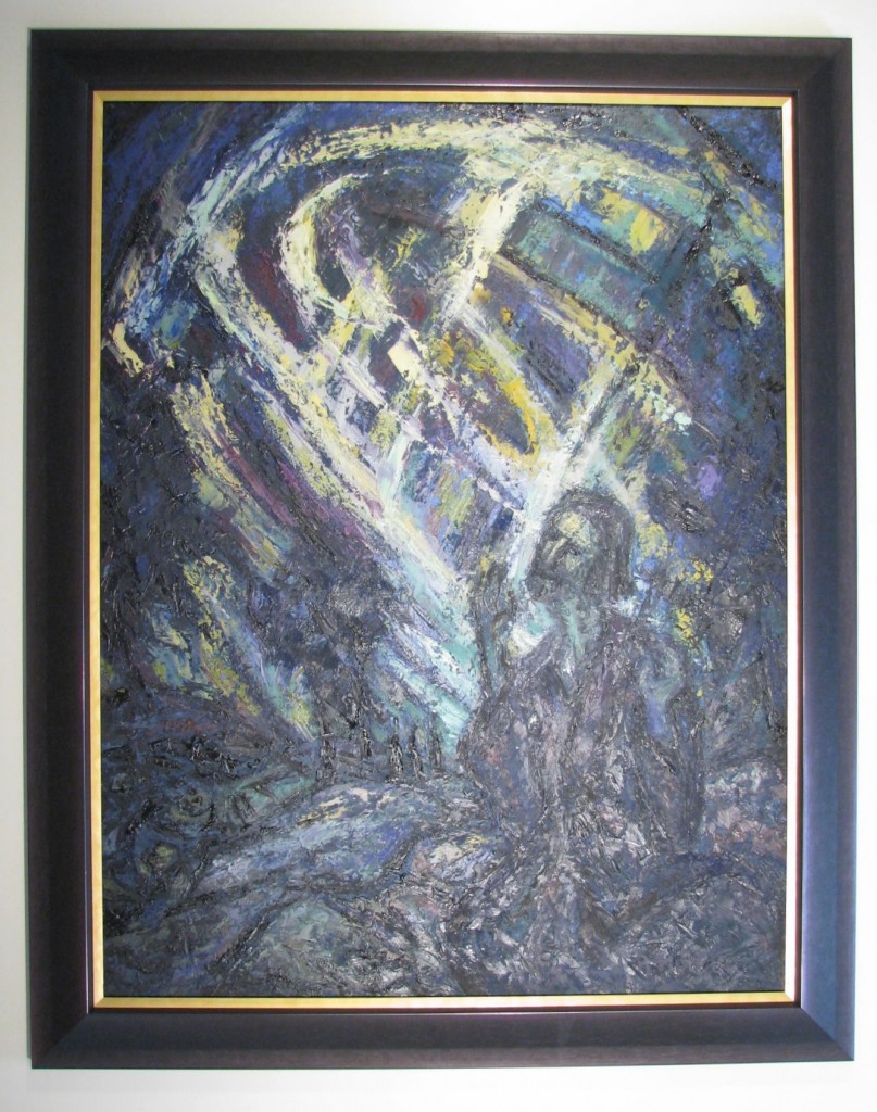 807x1024 Framing Oil Paintings - Gold Frame Black Painting