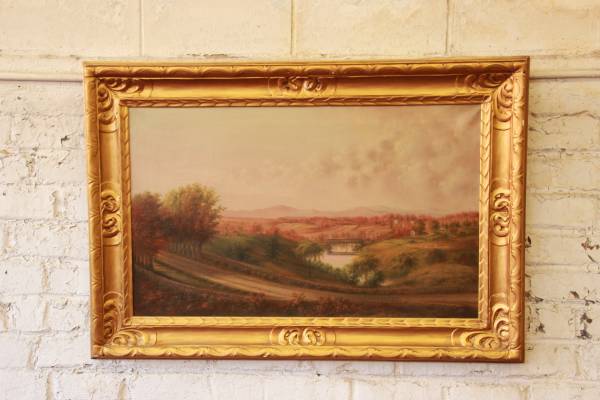 600x400 Liberty Amp 33rd Large Landscape Painting Wcarved Gold Frame - Gold Frame Painting