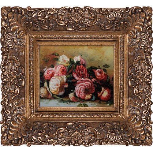 500x500 Overstockart Discarded Roses Oil Painting With Burgeon Gold Frame - Gold Frame Painting