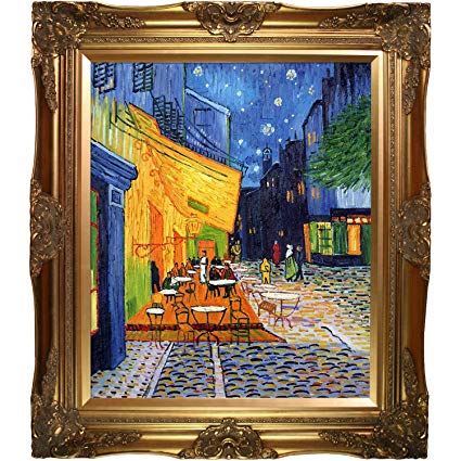 425x425 Overstockart Van Gogh Cafe Terrace - Gold Frame Painting