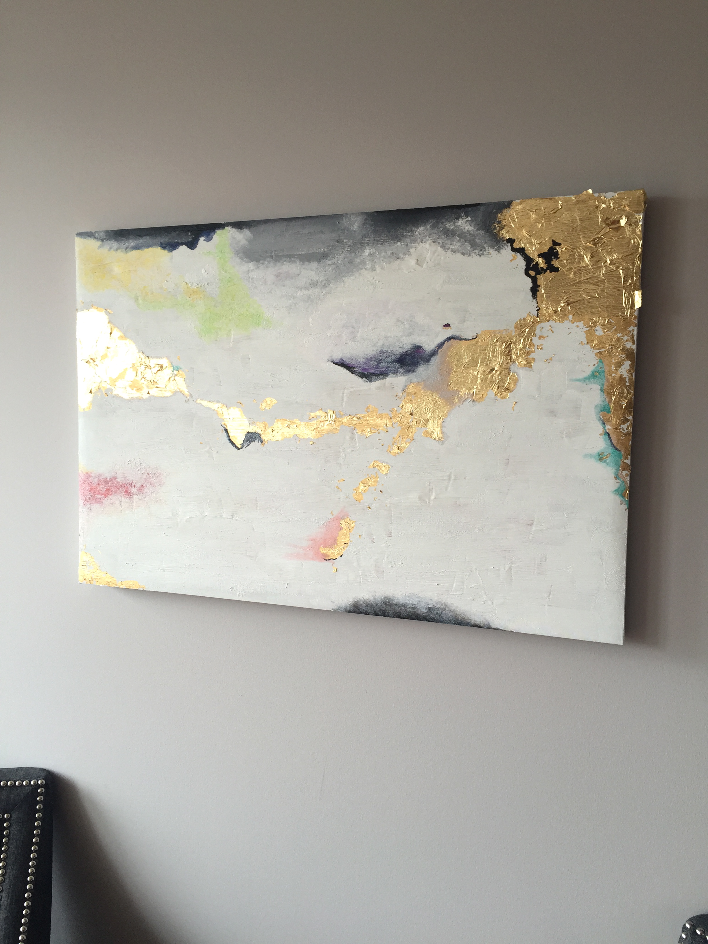 2448x3264 Diy Gold Leaf Painting Mikey's In My Kitchen - Gold Leaf Painting