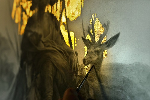 500x333 Gold Leaf Painting By French Artist Yoann Lossel (15) - Gold Leaf Painting Artist