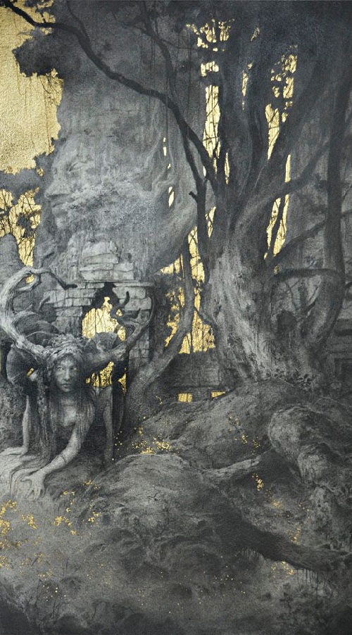 500x902 Gold Leaf Painting By French Artist Yoann Lossel (8) - Gold Leaf Painting Artist
