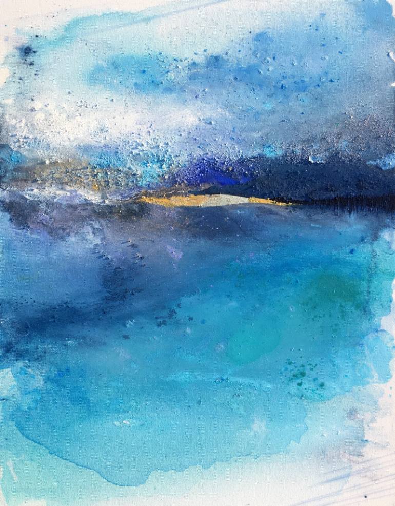 770x986 Saatchi Art Summer Love Ocean Atmospheric Abstract Modern - Gold Leaf Painting Artist