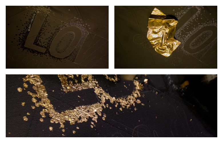 780x500 Gold Leaf Christmas Canvas + Craft Supply Misbehavior - Gold Leaf Painting On Canvas