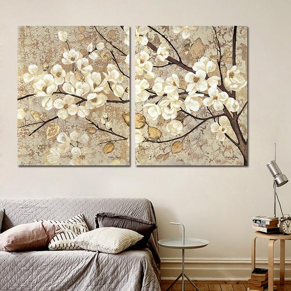 600x600 Retro Yellow Gold Leaf Trees Canvas Painting 99fab - Gold Leaf Painting On Canvas