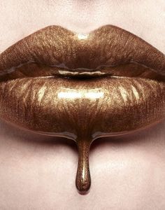 236x300 Pin By Crissy Kay On Drips And Melting Makeup Lips - Gold Lips Painting