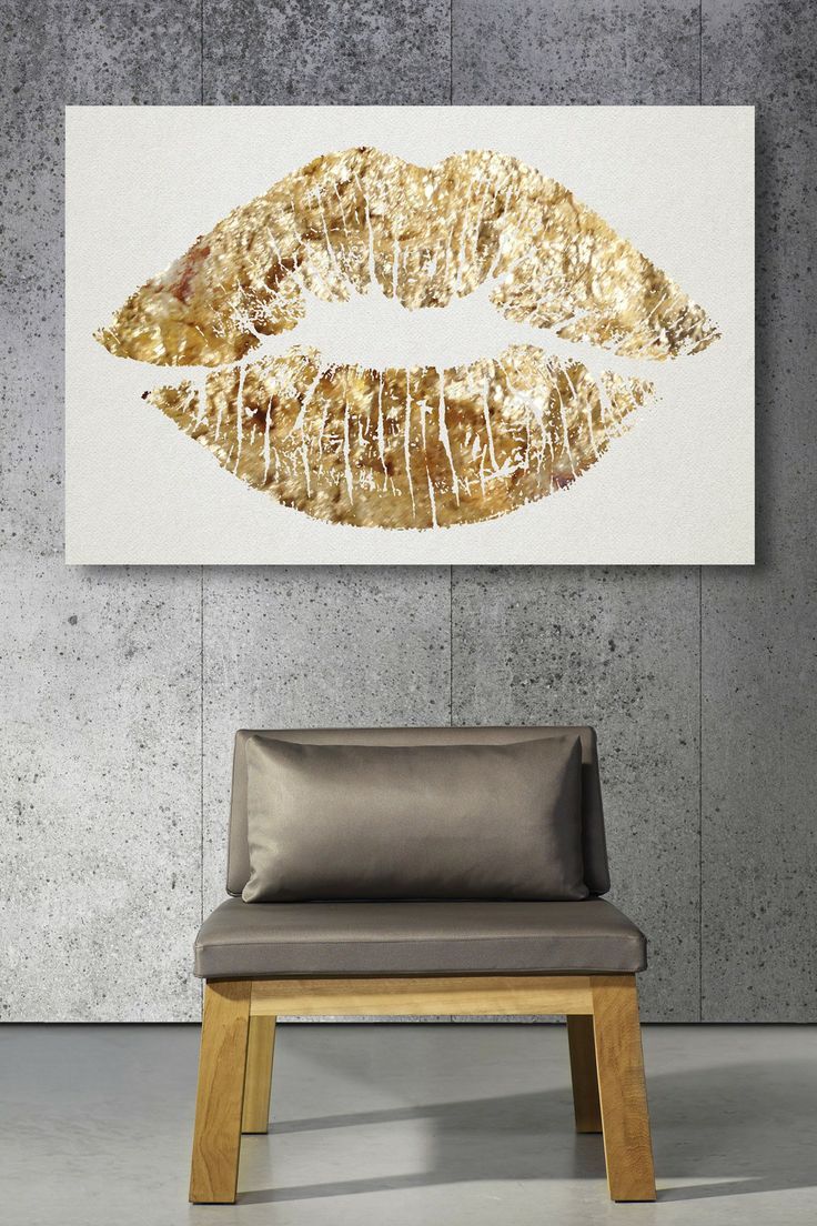 736x1104 Your Home, Your Canvas 6 Fun Wall Art Ideas Gold - Gold Lips Painting