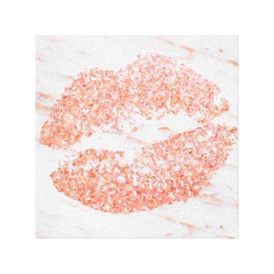 540x540 Acrylic Painting Rose Gold Lips Canvas Print Zazzle.co.uk - Gold Lips Painting