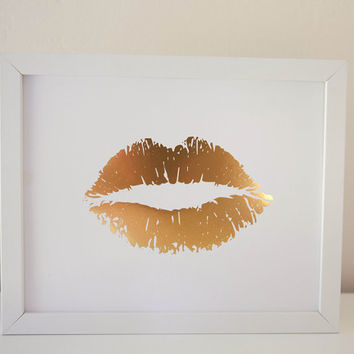 354x354 Best Gold Lips Art Products On Wanelo - Gold Lips Painting