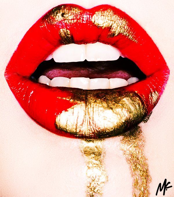 600x679 Best Ideas For Makeup Tutorials Love Kissing Gold Lips - Gold Lips Painting
