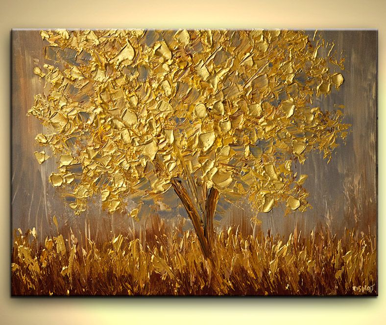 788x664 Original Abstract Art Paintings By Osnat - Gold Painting