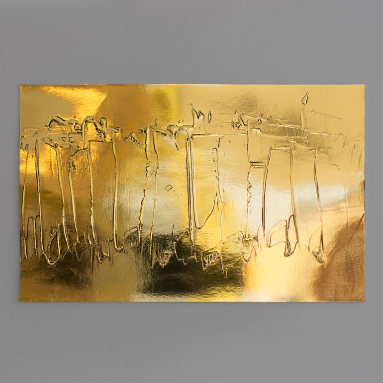 770x770 Saatchi Art City Of Gold Painting By M Clark - Gold Painting