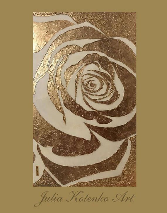 570x727 Large Abstract Painting Rose Gold Painting Textured Painting - Gold Painting