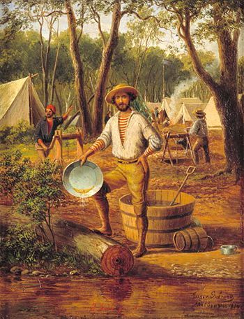 350x456 Image Result For Gold Rush Paintings Australia Prospecting - Gold Rush Painting